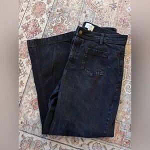 Sezane | Black Denim Wide Leg Jeans